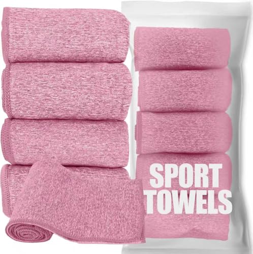 Microfiber Quick Dry Gym Towel, Lint Free Odor-Free Absorbent Fiber, Fast Drying, Men & Women Workout Gear for Body Sweat, Working Out, Towels (Pink, 5Pack - 16 * 27Inch) - color: Pink, size: 5Pack - 16*27Inch