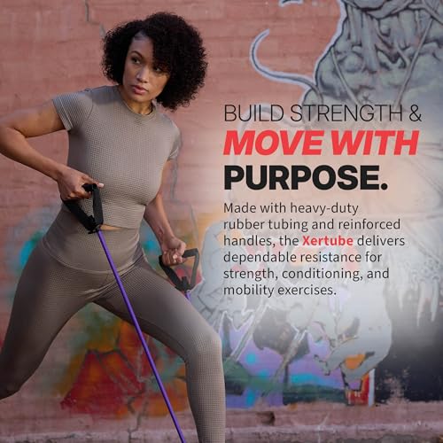 SPRI Xertube Resistance Bands with Handles – All Exercise Cords Sold Separately with Home Gym Workout Fitness Door Anchor Attachment Option - size: Light, style: No Door Attachment