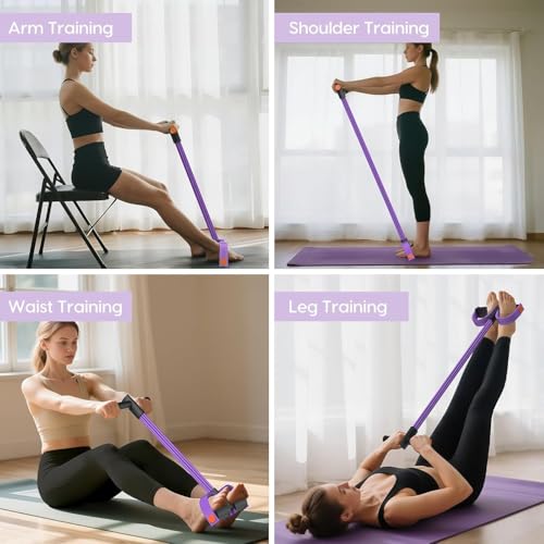 Pedal Resistance Band with Handle, Multifunction Tension Rope, Ankle Fitness Band, Foot Pedal Resistance Band for Abdomen, Waist, Arm, Leg Stretching Training