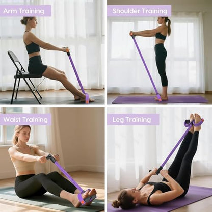 Pedal Resistance Band with Handle, Multifunction Tension Rope, Ankle Fitness Band, Foot Pedal Resistance Band for Abdomen, Waist, Arm, Leg Stretching Training