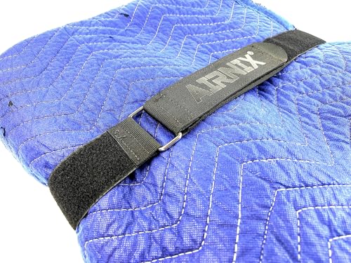 2pc 48" x 2" (42" useable) Nylon Webbing Hook and Loop Cinch Straps with Metal Buckle, Reusable Fastening, Securing, Cable Straps