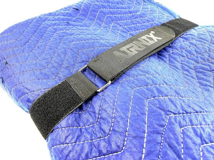 2pc 48" x 2" (42" useable) Nylon Webbing Hook and Loop Cinch Straps with Metal Buckle, Reusable Fastening, Securing, Cable Straps