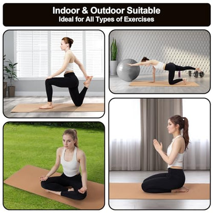 StrongTek Foam Balance Pad & Cork Yoga Mat Set – Non-Slip Stability Pad and Eco-Friendly Yoga Mat for Exercise, Pilates, Physical Therapy & Home Fitness