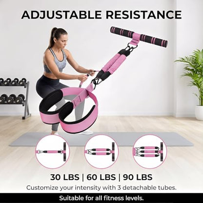 Upgrade Pedal Resistance Band with Handle, 2026 Multi-Functional Adjustable Resistance Band for Full-Body Workouts, Home Fitness Foot Pedal Resistance Band, Unisex Sit-up Training Equipment