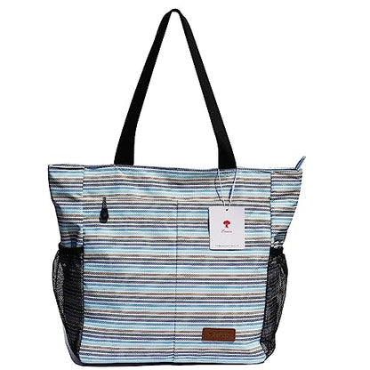 ESVAN Original Floral Tote Bag Large Shoulder Bag with Multi Pockets for Gym Travel Beach Daily Bags - color: A6