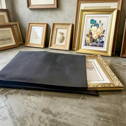 40" x 30" Felt Picture Frame Moving Bag, Mirror & Picture Moving Supplies for Artwork Canvas Painting Frames, Reusable Protective Pouch for Moving Storage (2 Pack, Black) - size: 30" x 40"