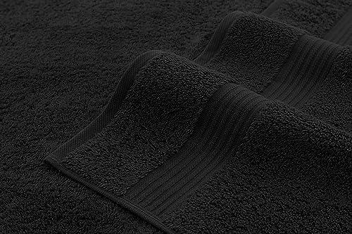 American Veteran Towel, 100% Cotton Turkish 6 Piece Towel Set, Luxury Towels Set of 6 for Bathroom Essentials, 2 Bath Towels 2 Hand Towels 2 Washcloths, Black - color: Black, size: XL 6PC