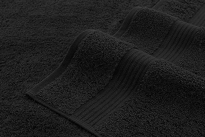 American Veteran Towel, 100% Cotton Turkish 6 Piece Towel Set, Luxury Towels Set of 6 for Bathroom Essentials, 2 Bath Towels 2 Hand Towels 2 Washcloths, Black - color: Black, size: XL 6PC