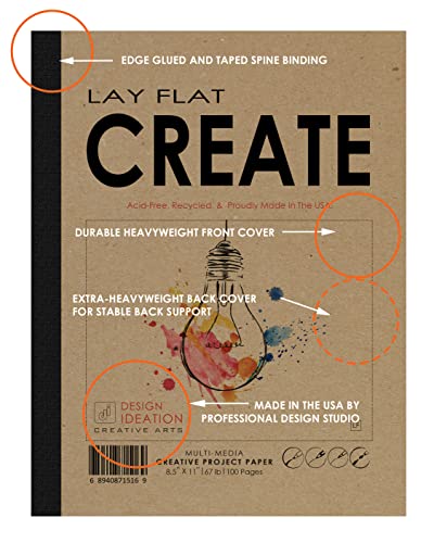 Design Ideation Lay Flat Create. Removable Sheet Sketchbook. Premium Paper. Smart-Bind Reinforced Lay Flat Binding. (8.5" x 11") LF-50100-LS - size: 50100 (8.5" x 11")