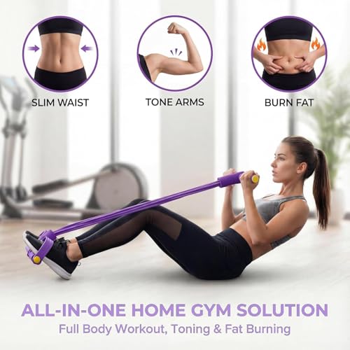 Upgraded Pedal Resistance Band with Handle, Tube Pedal Resistance Device with Thickened 6 Tension Ropes, Soft Durable Fashion Puller Exercise for Abdomen, Waist, Arm, Leg, Core/ABS