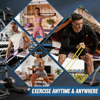 Resistance Bands for Working Out, 5 Levels Pull Up Assistance Bands | Exercise Band with Door Anchor, Body Training, Physical Therapy, Stretch Workout, 5-125 LBS for Men Women, Home Gym Travel