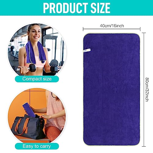SINLAND Microfiber Gym Towels, Workout Sweat Towel 16x32In - color: Grape+pumpkin+chartreuse