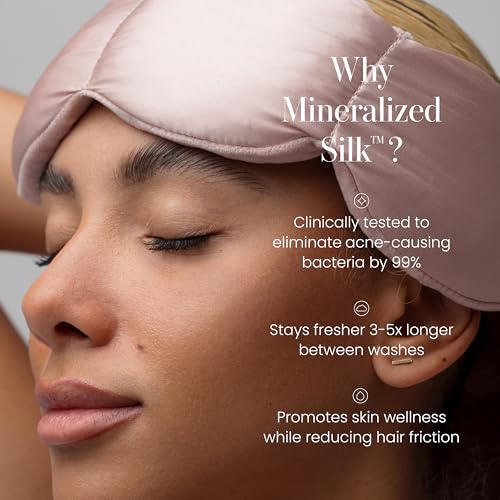 nodpod Mineralized Silk Gentle Pressure Sleep Mask, Weighted Eye Mask | Patented Light Blocking Design for Sleeping, Travel & Relaxation, Bead Filled, Machine Washable, BPA-Free, Petal - color: Petal Silk