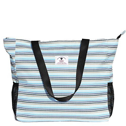 ESVAN LARGE BEACH BAG Water Resistant Lightweight 20 inch Women Oversize Tote Bag for Gym Beach Travel Pool Yoga Nurse - color: W