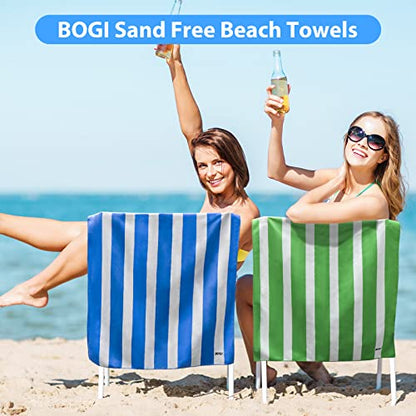 BOGI 4 Pack Microfiber Beach Towel Set for Travel Bath Beach Swim Gym Yoga（L 63''x31.5''） - color: Blue+bblue+gblue+pblue, size: L:63"x31.5" with 16"x16"