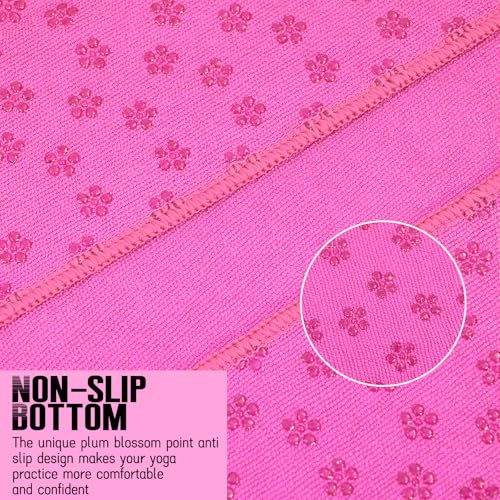 3 Pack Hot Yoga Towels, Hot Pink, 24 x 72 Inches - color: Hot Pink