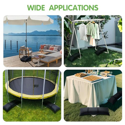 Sand Bags for Weight, 2 x 44 LBS Fillable Black SandBags | 800D Oxford Fabric Sand Bags for Umbrella Base, Outdoor Patio Umbrella Stand, Trampoline Legs(Without Sand)(2, black)