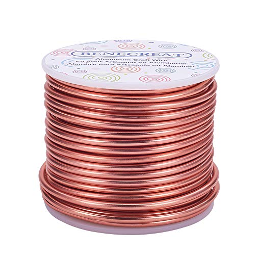 BENECREAT 9 Gauge Aluminum Craft Wire - 55 Feet Bendable Metal Sculpting Wire in Copper Tone for Craft, Floral, Plant Gardening, Model Making - color: Copper, size: 9 Gauge