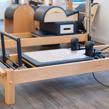 Pilates Reformer Mat-Fits Aeropilates, Allegro, Balanced Body, Merrithew Machines – Clean and Non Slip - color: Blush Pink Floral
