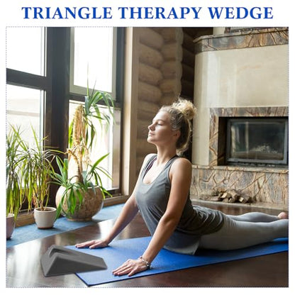 Suzile Mobilization Wedge 7.9 x 4.1 x 2 Inch Triangle Therapy Non Slip Silicone Wedge Pillow Sturdy Support for Relieve Spinal Pain Rehabilitation Tool(Gray) - color: Gray