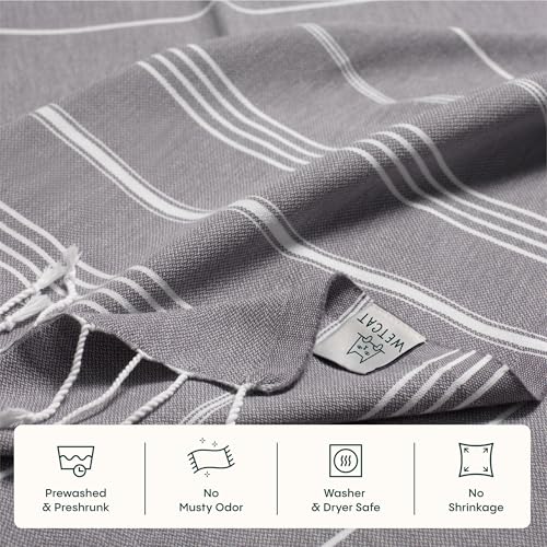 WETCAT Turkish Beach Blanket Sandproof (82"x82") 100% Turkish Cotton, Made in Turkey - Sand Free, Ultra Soft, Extra Large Throw for Picnic – Dark Gray - color: Dark Gray, size: XL Beach Blanket (82" x 82")