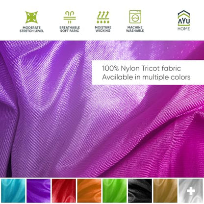 AyuHome Aerial Silks Yoga Swing Aerial Hammock Kit for Home | Premium aerial silks yoga swing kit with rigging hardware for aerial yoga, gymnastics, and home fitness - color: Aerial silk - Purple & Pink - New