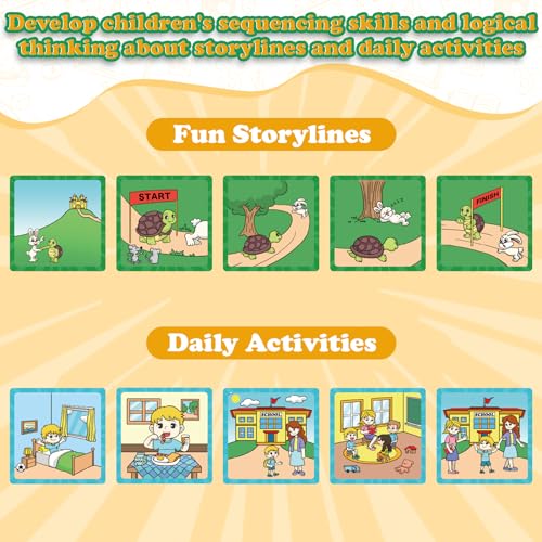 Kasfalci Sequencing Cards, Sequence Game for Kids, Speech Therapy Materials for Autism, Improve Storytelling,Social Skills, Sentence Building, Preschool Learning Activities for Classroom & Homeschool - style: 5-Scene Sequencing Cards
