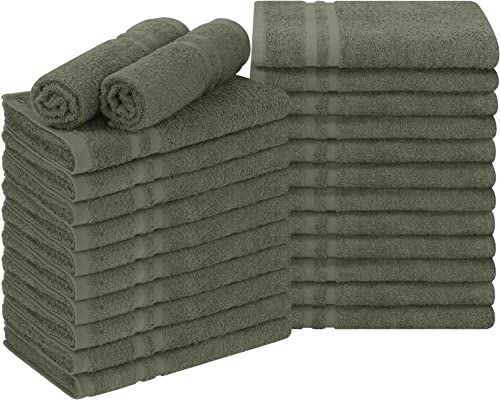 Utopia Towels Cotton Bleach Proof Salon Towels (16x27 inches) - Bleach Safe Gym Hand Towel (24 Pack, Dusty Olive) - color: Dusty Olive, size: 24 Pack