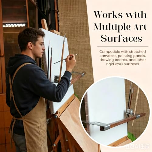 Artist Bridge Hand Rest Adjustable Easel Artist Precision Hand Stabilizer Professional Modeling Toolsincluding Wooden Bars, Rest Support Rail Leaning Drawing Detail Work Bridge Bar