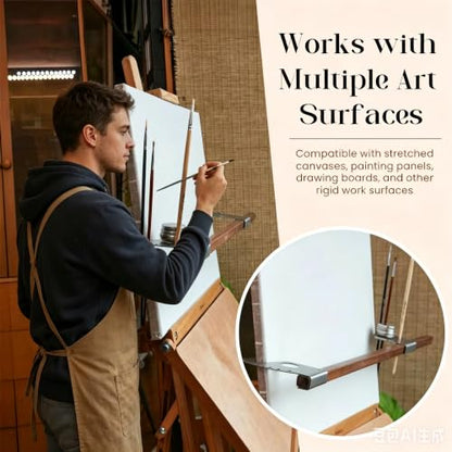 Artist Bridge Hand Rest Adjustable Easel Artist Precision Hand Stabilizer Professional Modeling Toolsincluding Wooden Bars, Rest Support Rail Leaning Drawing Detail Work Bridge Bar