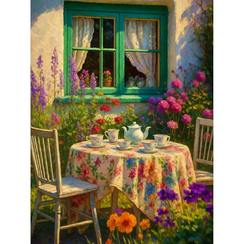 Canrichshop Paint by Numbers Kit for Adults-Garden Paint by Number,DIY Acrylic Oil Painting Beginners Unframed,Adult Paint by Number on Canvas for Decor 16x20inch