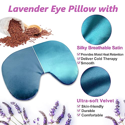 RelaxCoo Microwave Heating Pad, Face Eye Mask Microwavable for Dry Eyes, Migraines, Headache, Sinus Pressure Relief and Relaxation, Warm Compress Eye Pillow Heat Pad, Blue - style: Blue 1 Pack