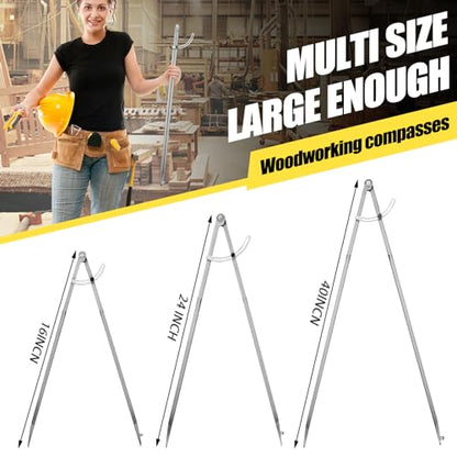 40 inch Compass for Geometry, Compass for Woodworking, Precision Woodworking Compass with Wing Divider and Pencil Holder, Large Compass for Geometry, Woodworking Compass, Drafting, Drawing Compass - size: 40in