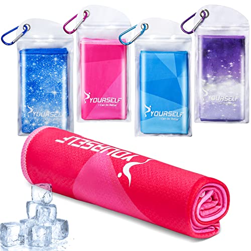 SYOURSELF Cooling Towel, Cooling Towels for Neck,40" x 12"Ice Towel for Instant Cooling Relief, Soft Breathable Chilly Towel, Perfect Yoga, Golf, Sports(Geo) - color: Mix2