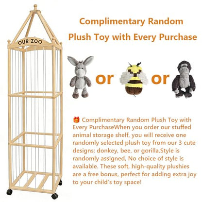 Extra-Large Stuffed Animal Zoo Storage, 3-Tier Wooden Organizer