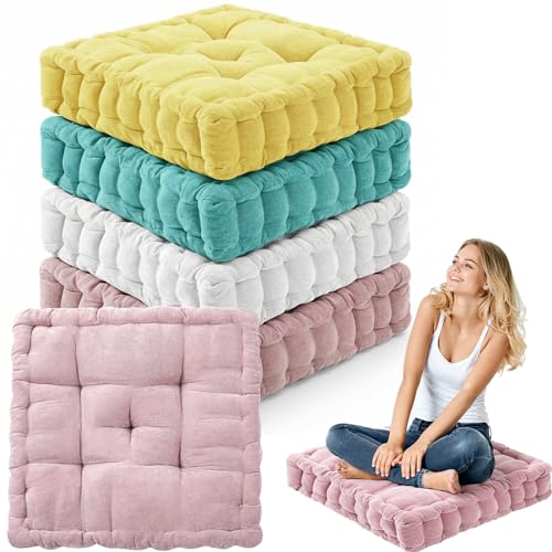 Jerify Mixed Pink 4 Pcs Large Floor Pillow Cushion,Square 20 x 20 - color: Mixed Pink, size: Square 20 x 20