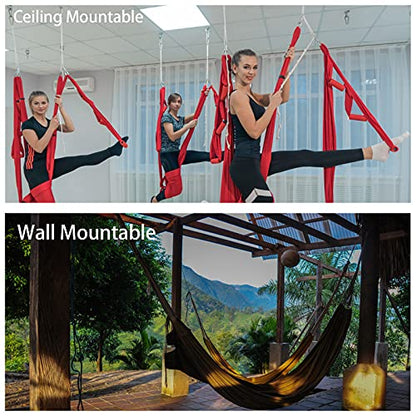 ABuff 1100 lb Heavy Duty Hammocks Hooks, 2 Pcs M8 Yoga & Brazilian Hammock Hanging Kit for Hammock Stands, Ceiling Hook for Hammocks Hanging Kit, Swing Hanging, Wall/Ceiling Mount, Indoor & Outdoor