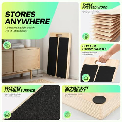 Slant Board, Adjustable Calf Stretch Board for Ankle Mobility