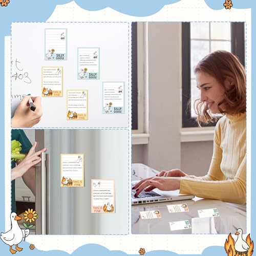 Goose Sticky Notes Gifts – 12 Pads Silly Office Gifts for Coworkers | Funny Post It Notes, 600 Sheets 3.6 x 2.4 Inch Novelty Silly Notepads, Goose Self-Stick Memo Pads for Office, School, Desktop - color: 12pcs Goose
