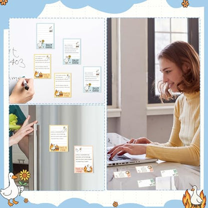 Goose Sticky Notes Gifts – 12 Pads Silly Office Gifts for Coworkers | Funny Post It Notes, 600 Sheets 3.6 x 2.4 Inch Novelty Silly Notepads, Goose Self-Stick Memo Pads for Office, School, Desktop - color: 12pcs Goose