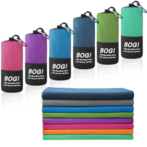 BOGI Microfiber Quick Dry Travel Sports Towel, Blue, 40"x20" | Quick Dry Towel, Supper Absorbent Soft Lightweight Compact for Camping, Hiking, Swimming, Backpacking, Travel, Gym, Yoga - color: Blue, size: M:40''x20''