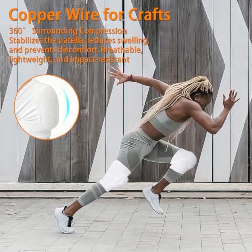 2 Pairs Volleyball Knee Pads Youth, White Knee Pads for Girls,Women, Men - color: White, size: Large