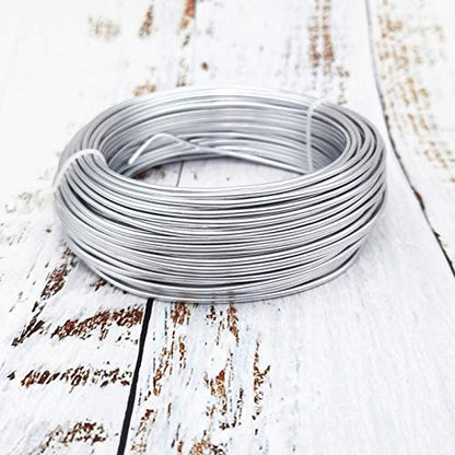 INSPIRELLE 15 Gauge Silver Aluminum Craft Wire Bendable Metal Wire | 164 Feet for Jewelry Craft Making - color: Silver, size: 15 Gauge (1.5mm)