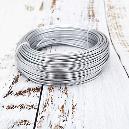 INSPIRELLE 15 Gauge Silver Aluminum Craft Wire Bendable Metal Wire | 164 Feet for Jewelry Craft Making - color: Silver, size: 15 Gauge (1.5mm)