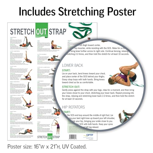 OPTP The Original Stretch Out Strap with Exercise Poster – Made in the USA