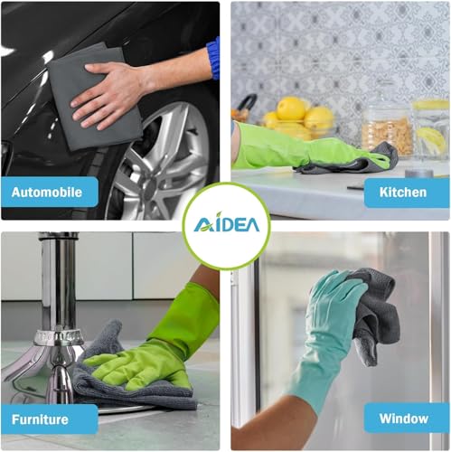 AIDEA Microfiber Cleaning Cloth Grey 100PK, Microfiber Towels 11.5"×11.5" - color: Grey