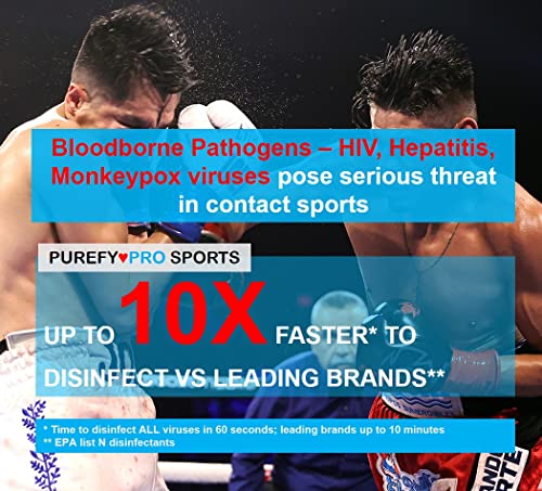 Purefypro Sports Equipment Disinfectant Spray - (3.4oz, 2pk) TSA Travel Size. Kills 99.9999% MRSA, HIV, Athlete Foot Fungus, Virus and Fungi. No Rinse, No Residue. Great For Sports Pads, Yoga Mats, - size: 3.4 Fl Oz (Pack of 2)