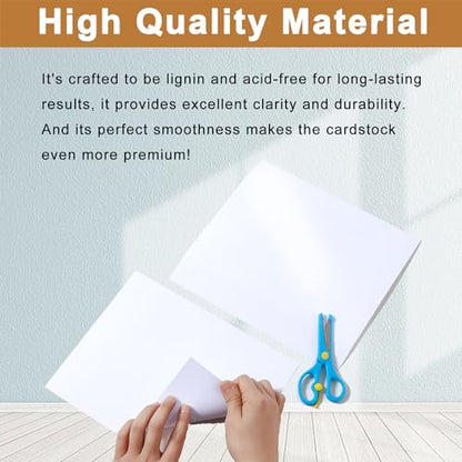 Silunkia 120 Sheets White Shimmer Cardstock 8.5 x 11 Heavyweight Paper 92lb | Thick Card Stock Printer Paper for Making Cards, Greeting Cards, Crafts, Wedding Invitations, Menus - color: White, size: 120 Sheets