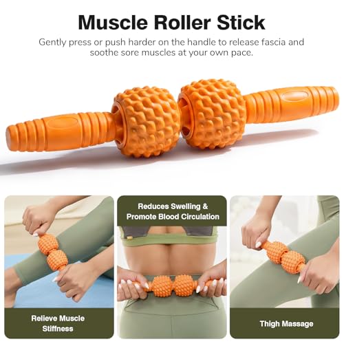 5 in 1 Foam Roller Set for Muscle Recovery & Deep Tissue Massage - color: Orange