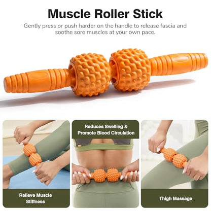 5 in 1 Foam Roller Set for Muscle Recovery & Deep Tissue Massage - color: Orange